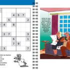 Text: „Soduko“, „Wenn du nun schon in der Nase bohren musst - warum machst du es dann nicht wenigstens wie alle anderen auch?“ Eine Illustration zeigt zwei Figuren auf einem Sofa, daneben ein Tisch mit Flasche.