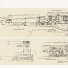"X-Flügel-Jäger", technische Zeichnungen mit Beschriftungen. Texte beschreiben Entstehung und Design des Raumschiffs aus Star Wars.