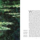 Einführung. Claude Monet, Seerosen, 1904. Texte über Erinnerungen, Kunst und Reisen. Links detaillierte Darstellung von Seerosen.