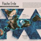 Flache Erde: 2D-Karten eines 3D-Planeten. Dymaxionkarte ohne Oben/Unten. Konstruktion mittels Ikosaeder. Kontinente gekippt.
