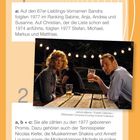 "Alltag Antworten. 1 a: Vornamen Sandra, Sabine, Anja 1977. 2 a, b + c: Promis 1977, Shakira, Macron. Foto mit Frau, Mann am Tisch."