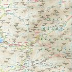 „Parc Naturel Régional de Corse“: Eine detaillierte topografische Karte mit Orts-, Höhen- und Straßennamen in Korsika.