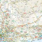 Landkarte von Südafrika. Texte wie "Cape Town (Kaapstad)", "Worcester" und "Oudtshoorn" sind verzeichnet. Geografische Details.