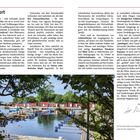 "Vorwort" ist der Titel. Der Text beschreibt Klischees und Wahrnehmungen über Schweden, gefolgt von einem Bild eines Hafens mit roten Holzhäusern am Wasser.