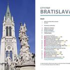 "Inhalt 3, CITY|TRIP BRATISLAVA, Mehr als nur Wiens kleine Schwester. Links Kirche und Statue vor blauem Himmel."