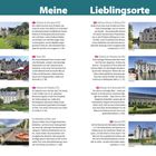 "Meine Lieblingsorte" oben in großen Buchstaben. Acht Orte beschrieben, darunter Schlösser und Städte der Loire mit Bildern.
