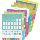 Kalender- und Aufgabensticker in vielen Farben mit Texten wie "Wichtig!", "Protokoll", "Geburtstag", "Sehr schön".