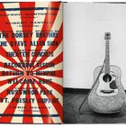 Text in kräftigen Farben: Show-Titel wie "The Steve Allen Show" und "Return to Memphis". Rechts steht eine Gitarre.