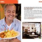 „Profi-Grill“ und „Bochum“ sind oben geschrieben. Ein Mann lächelt mit einem Teller Currywurst und Pommes.