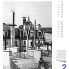 Zahlen von 1 bis 28; Text über Pariser Zinkdächer. Schwarz-weiß-Foto von Pariser Dächern; ein Arbeiter bei der Reinigung.