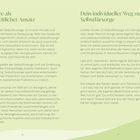 Zwei textreiche Abschnitte: Links "Selfcare als ganzheitlicher Ansatz" und rechts "Dein individueller Weg zur Selbstfürsorge".