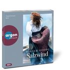 Tanja Fornaro liest. Miriam Georg, Salzwind. Eine Frau in historischer Kleidung schaut in die Ferne. Argon logo.