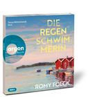 "Die Reifenschwimmerin" von Romy Fölck. Titel rad Atari Sylt, Tessa Mittelstaedt liest. Illustration: Häuser am Wasser.