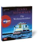 Text: "Sabine Kaack liest", "Janne Mommsen", "Die Weihnachtsfähre", "argon hörbuch", "mp3".  
Illustration: Fähre mit Lichterketten und Tannenbaum.