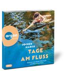 Text: "argon hörbuch", "JOCHEN MARISS", "TAGE AM FLUSS", "Gelesen von Heike Warmuth und Nils Kretschmer". Illustration: Eine schwimmende Person in einem Fluss.
