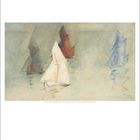 Lionel Feininger, Segelboote in sanften Farben. Februar-Kalender mit Wochen- und Tagesangaben.