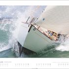 FEBRUAR FEBRUARY; 1 Mo; 2 Di; 3 Mi; 4 Do; 5 Fr; 6 Sa; 7 So; Segelboot bei starkem Wellengang.