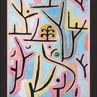 Februar. Kalender mit geometrischen, bunten Formen und Linien, die an stilisierte Bäume erinnern.