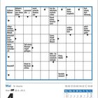 Kreuzworträtsel mit Hinweisen wie "frühere Münze" und "Abfahrt". Datum: 4. Mai, Dienstag. Unten ein kleiner Kalender.