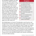 "Westgoten in Spanien" beschreibt die Geschichte der Westgoten und ihre Niederlagen. Eine Liste zeigt sieben Ereignisse von 376 bis 711.