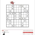 Mai, 18. Woche. Stier 20.4.–20.5. Dienstag, 4. Kalender mit Sudoku und Drachenillustration.