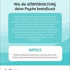 "Wie die Körperhaltung deine Psyche beeinflusst. Impuls: Welche Haltung nimmst du ein, wenn du dich sicher fühlst?"