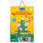 "Peppa Pig Mein Minibuch-Adventskalender" steht auf einem bunten Kalender mit Weihnachtsbaum und Geschenken.