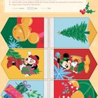 FESTLICHE WIMPELKETTE. Weihnachtsfiguren und Geschenke zum Ausschneiden und Basteln, mit Minnie und Micky in Feiertagskleidung.