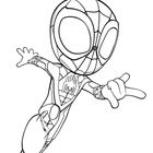 „Bin schon auf dem Weg.“ Eine stilisierte Illustration einer Superheldenfigur im Sprung.