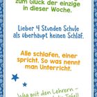 Texte: Motivierende und humorvolle Sprüche über Schule und Montag. Rahmen mit lächelnden Gesichtern.