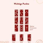 "Wichtige Punkte", "Welcher Dominostein passt?" Domino-Reihen, Auswahl a) bis c) darunter. Dezente orangefarbene Symbole.