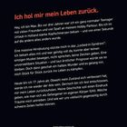 "Ich hol mir mein Leben zurück." Text von Max über sein Erlebnis mit dem Locked-in-Syndrom. Verlagsname: adeo Unterwegs. Sein.