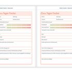 "Dein Tages-Tracker", Liste zum Ausfüllen mit Feldern für Datum, Schlafqualität, Energieniveau, Stimmung, Ernährung und mehr.