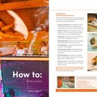 Texte: "How to: Richtig saunieren", "Peißenberg – Rigi Rutsch’n". Links: Mann wedelt Handtuch, zwei Personen sitzen. Rechts: Sauna-Tipps.