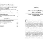 Die dritte Macht der Glaubenssätze, Kapitel 1: Glaubenssätze sind Werkzeuge, keine Wahrheiten. Text erzählt von Kindheitserinnerungen an Unsicherheiten bezüglich des Körperbilds. Links Inhaltsverzeichnis, rechts beginnt die Geschichte.
