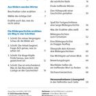 Inhaltsverzeichnis: Lerntipps, Bildergeschichte in vier Schritten, Gut erzählen lernen. Herausnehmbarer Lösungsteil.
