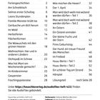 Inhaltsverzeichnis mit Titeln wie "Feriengeschichten" auf Seite 2 und "Ein schöner Tag am Strand" auf Seite 54.