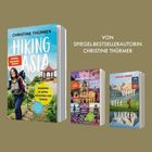 "Von SPIEGEL-Bestsellerautorin Christine Thürmer. Drei Buchcover zum Thema Wandern, jeweils mit Bildern von Landschaften."