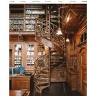 Kalenderdaten: 25-31 Januar, Montag bis Sonntag. Unten steht: "law library, munich". Holzinterior mit Wendeltreppe.