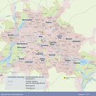 Berlin-Karte mit Bezirken: Spandau, Mitte, Pankow, Neukölln, Marzahn, Hellersdorf.
