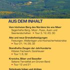 AUS DEM INHALT: Themen wie Berge, Grenzen, Klöster, Tierwelt, Schicksale, verschwundene Orte und Kulturgeschichte. Berg im Hintergrund.