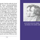 Jacob und Wilhelm Grimm, 1843, Zeichnung von Ludwig Grimm. Text über Jacob Grimms Leidenschaft für Philologie.