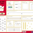 Arbeitsblatt zur Zahl des Tages 0–20 mit Aufgaben wie gerades/ungerades Erkennen, Zerlegen, Strichliste und Zahlennachspuren.