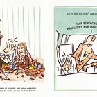 „Kinder, lasst den Motor heulen!“, „Ich bin doch erst sechs“, „FAHR EINFACH LOS! MAN LERNT NUR DURCH FÄHLER!“ Illustration.