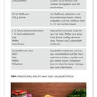 "Zander auf Schmorgurken" als Titel. Eine Rezeptanleitung mit Zutaten wie Gurken, Weißwein, Sahne und Meerrettich. Unten ein Teller mit Fisch, Gurken und Kartoffeln.