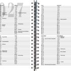 Kalender für 2022 mit Feiertagen. Spiralbindung in der Mitte, mit Tages- und Monatsübersicht.