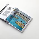 Text: "water melon sugar". Bild in einem Magazin mit Menschen in einem Pool, einige auf gelben Schwimmtieren.