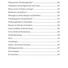 Inhaltsverzeichnis deutscher Buchtext mit Themen zu Geschichte, Rechtsfragen und persönlichen Geschichten, nummeriert.