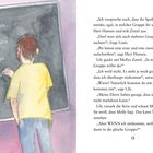 Links sind Gruppen auf einer Tafel gelistet: Insektenrennen, Lagerfeuer, Tiere der Nacht, Guteachtgeschichten, Waldlauf. Rechts diskutieren Kinder über Gruppenauswahl und Teilnahme.