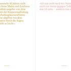 Links: Zitat über Malen und Körperempfindung von Maria Lassnig. Rechts: Zitat über Malen nach Erinnerung von Edvard Munch.